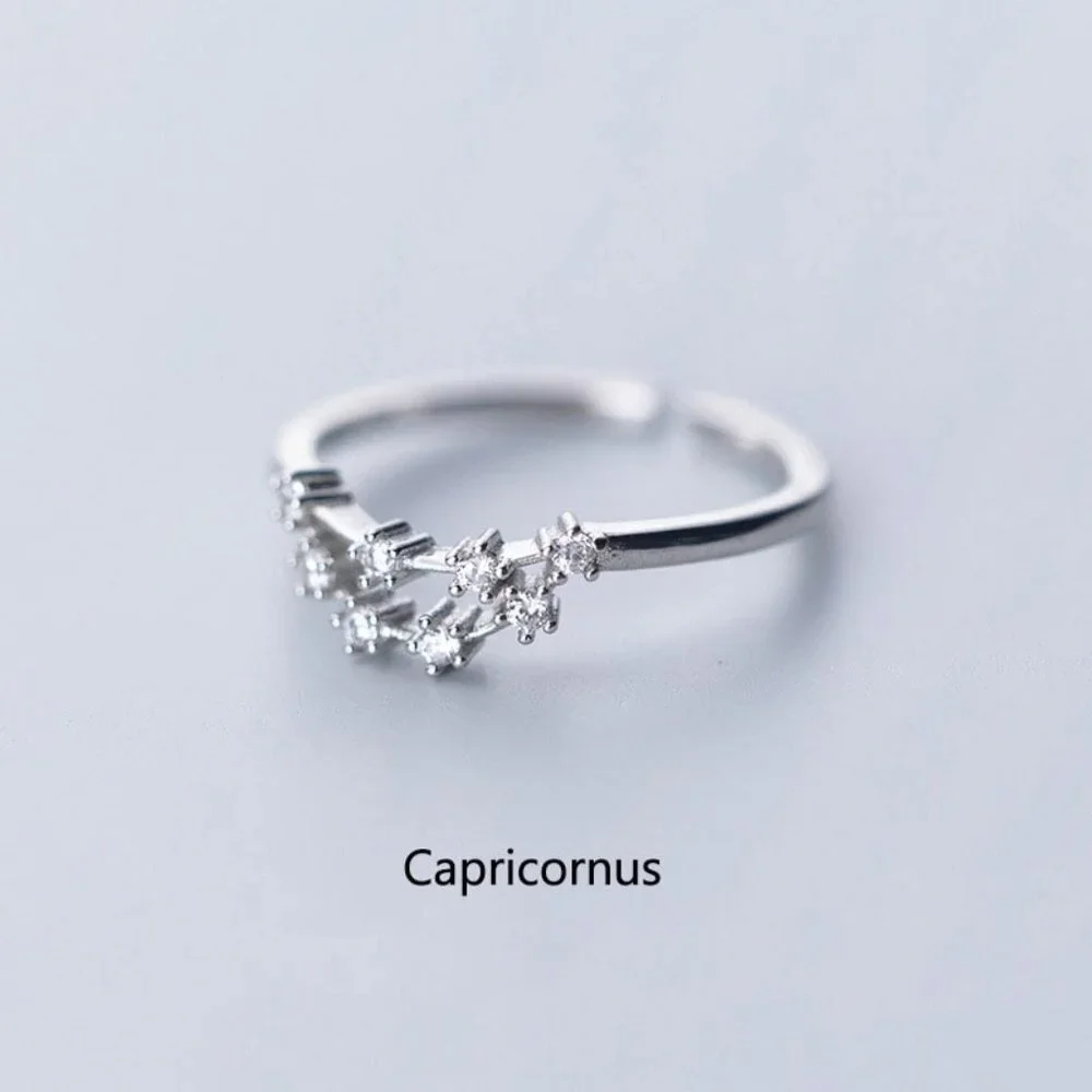 😍CAPRICORNUS Silver Constellation Resizable/Adjustable NWT Ring For Women, F193